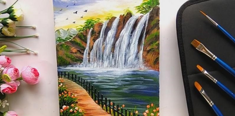 نقاشی روی بوم کوچک با رنگ روغن